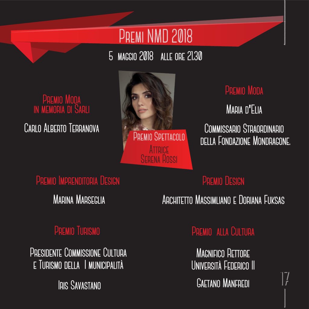 III edizione Napoli Moda Design 2018 – Premio Moda in memoria di Sarli Carlo Alberto Terranova